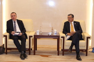 Group Interview: Adnan Z. Amin (right), Director-General of the International Renewable Energy Agency,  and Dolf Gielen, Director for the Innovation and Technology Center of the agency